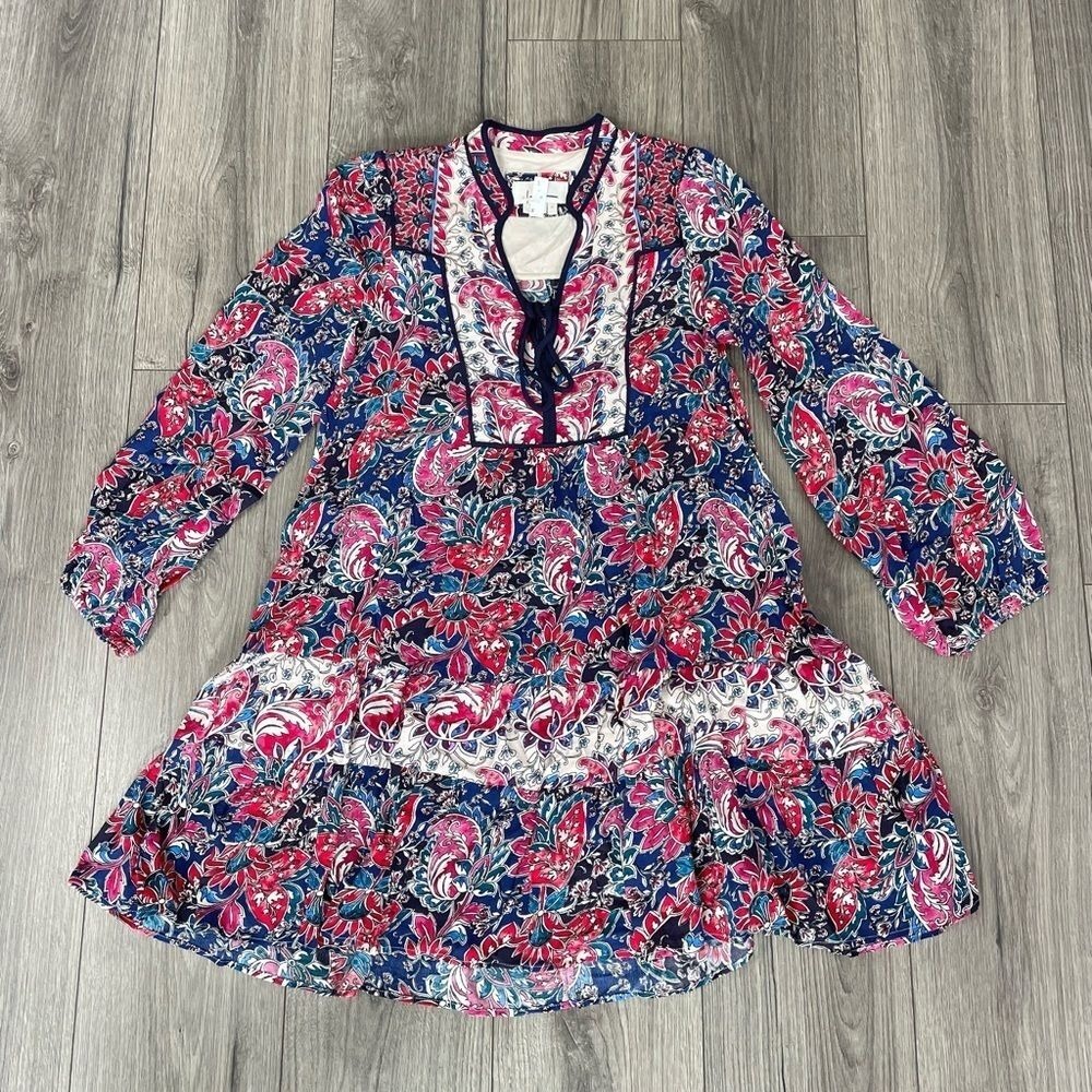 ANTHROPOLOGIE | Spliced Tunic Dress Long Sleeve Boho Sz S NWOT